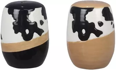 Ceramic Country Cow Salt And Pepper Shakers Unique Animal Print Salt & Pepper S • $25.30