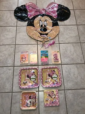 HUGE LOT Girl Minnie Mouse First Birthday Party Decorations Invitations Disney • $22.99