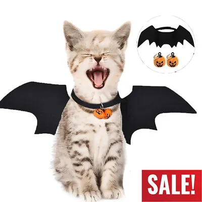 £8.95 • Buy Halloween Pet Dog Cat Bat Wing Cosplay Prop Costume Outfit Wings Cat Photo Props