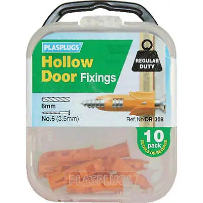£7.49 • Buy Plasplugs Hollow Door Fixings Pack Of 10