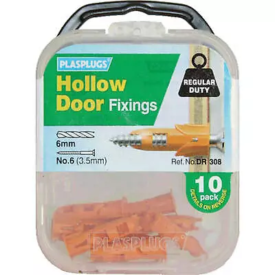 £6.95 • Buy Plasplugs Hollow Door Fixings Pack Of 10