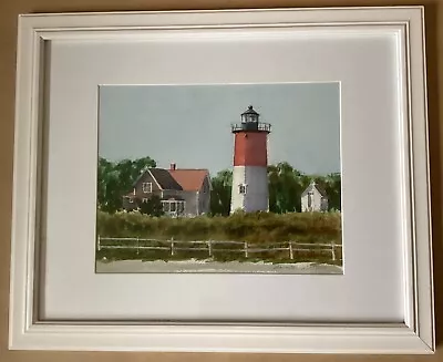 ARTHUR MATSON_Original_Signed_Watercolor_Nauset Lighthouse_Eastham MA_Framed • $175