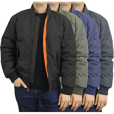 Mens Heavy Weight MA-1 Flight Bomber Jacket Full Zip Outerwear Coat Colors NWT • $34.99