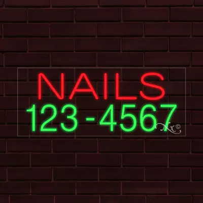 BRAND NEW  NAILS  W/YOUR PHONE NUMBER 30x12X1 INCH LED FLEX INDOOR SIGN 30364 • $319