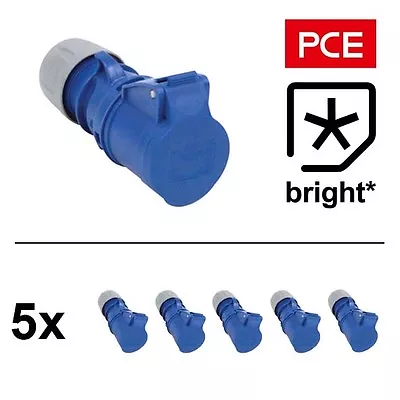 5 X 16 Amp 3pin 1PH Blue Socket 16A Commando Caravan Camping Hook Up Generator • £18.67