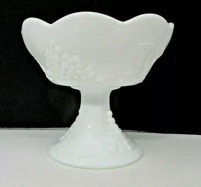 White Milk Glass Grape Design Candle Holder • $12.99