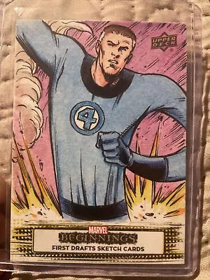 2021 UD Marvel Beginnings Vol. 1 Mr. Fantastic 1/1 Sketch Card By Edde Wagner • $79.99