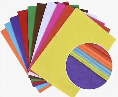 Pack Of 20 A4 Felt Fabric Sheets For Arts And Crafts Assorted Colours UK • £5.99