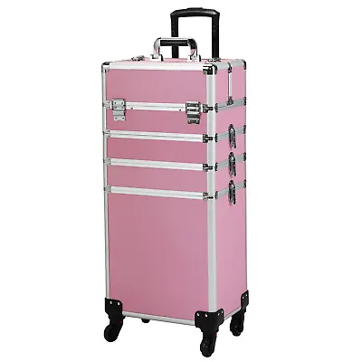 $105.99 • Buy Professional Rolling Makeup Train Case Cosmetic Trolley Organizer Makeup Case
