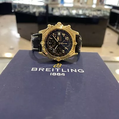 • Breitling 18k Yellow Gold Chronomat Automatic Watch K13050.1 • $6999