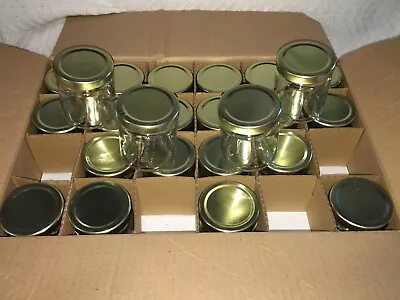 Candle Science 4 Oz Small Straight Sided Glass Jars WITH #58 Gold Twist Top Lids • $4.95