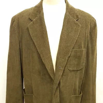 Mens J Crew Vintage Corduroy Green Corduroy Blazer 3 Roll 2 Jacket XL Sport Coat • $33.96