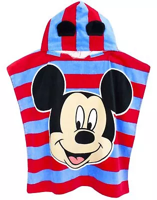 Disney Mickey Mouse Unisex Poncho One Size Bath Towel Kids Girls Boys • £13.95