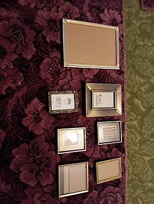 Vintage Brass Picture Frames Lot Of 7 Mid Century And New Phot0 Wall Collage • $19.95