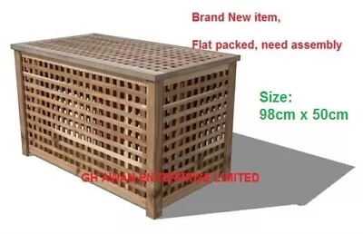 Brand New IKEA HOL Storage/Side Table Acacia Practical Storage Solutio (98x50cm) • $168.07