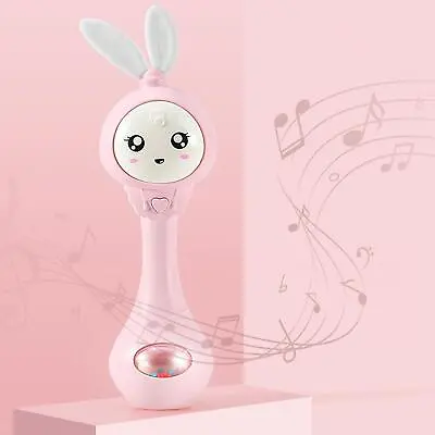 Cartoon Rabbit Baby Shaking Rattle Hand Bell Music Lighter Toy Newborn Stroller • £5.65