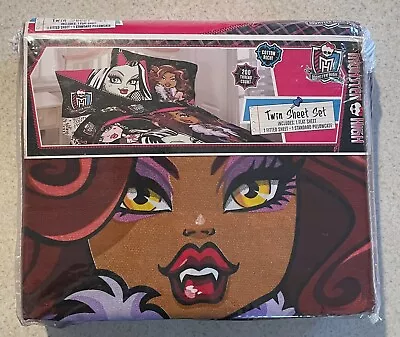 Monster High TWIN SHEET SET Fully Charged Cotton Blend - Flat/Fitted/Pillowcase • $49.99