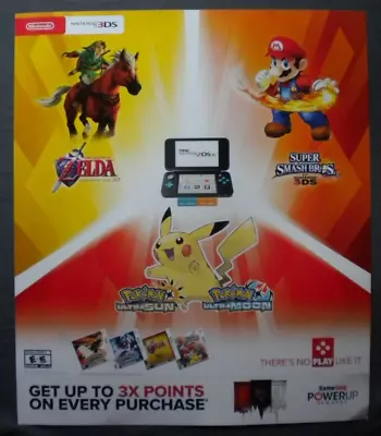 Nintendo 3DS 2DS Mario Zelda Pokemon Game Store Promo Display Poster Sign Smash • $49.99