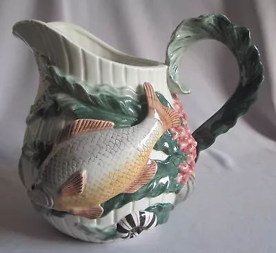 80 Ounce Pitcher Fitz Floyd Fish Market Pattern 8 1/4  1990s • $47.50