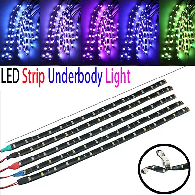 Waterproof 12V 30-120cm Motorcycle Underglow Lights LED Strip Fairy Neon Light L • $4.28