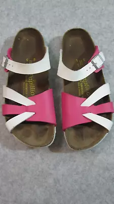 Birkenstock Papillio Sandals Women's 8 Vegan Pink/White Slides Adjustable Straps • $49