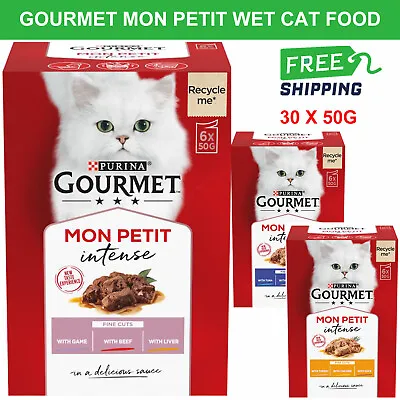 £23.69 • Buy Gourmet Mon Petit Wet Adult Cat Food Complete Treat Selection Mixed Pack 30x50g