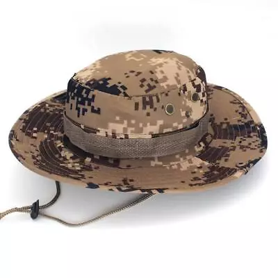 Mens Outdoor Sun Hat Bucket Safari Bush Boonie Hiking Fishing Cap Wide Brim • £6.59