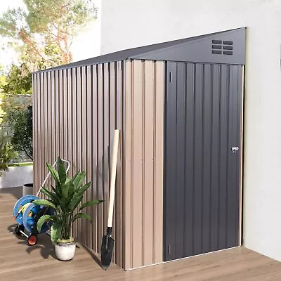 Outdoor Storage Shed Small Metal Garden Tool Sheds W/ Side Door For Backyard • $259.99