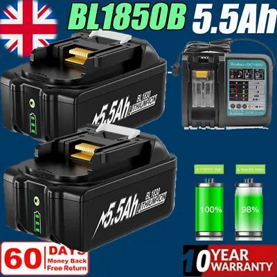 £14.99 • Buy 2x For Makita 18V 18Volt LXT Li-ion Battery BL1830 BL1845 BL1850 BL1860 /Charger