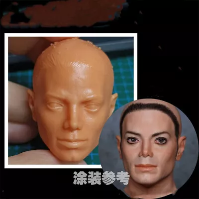 1/6 Michael Jackson Head Carving Unpainted Sculpture Model Toy F/12'' Figure Bod • $31.82