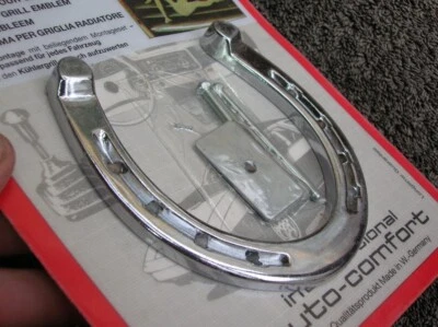 $195 • Buy Chromed Horse Shoe Car Badge Vintage Accessory Mb Porsche Mercedes Vw Bmw  Nos
