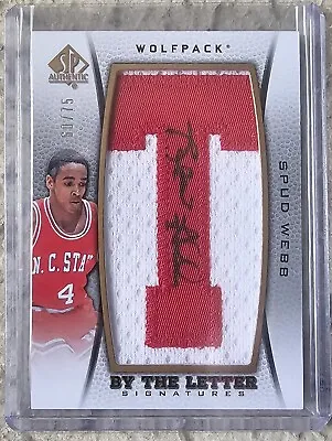 2012-13 SP Authentic By The Letter Spud Webb Patch T Autograph Auto #D/75 • $54.99