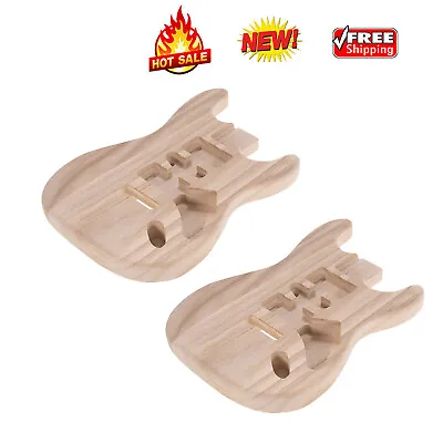 2X Unfinished DIY Guitar Body Candlenut Wood Barrel For ST Electric Guitar U3L9 • $56.94