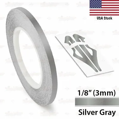 SILVER GRAY Roll Vinyl Pinstriping Pin Stripe Car Motorcycle Tape Decal Stickers • $8.95