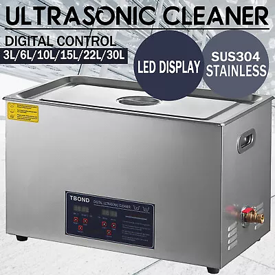 10L/15L/22/30L Ultrasonic Cleaner Stainless Steel Industry Heated Heater W/Timer • $69.90