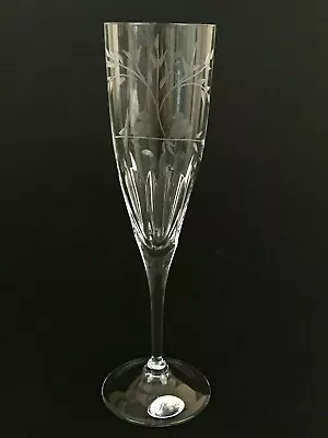 Unique Miller Rogaska Signed Cut Crystal Frosted Birds Champagne Flute 9 1/8'' • $49.99