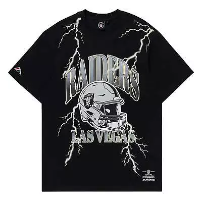 NEW Las Vegas Raiders Team Helmet Lightning Adult T-Shirt NFL By Majestic • $79.99