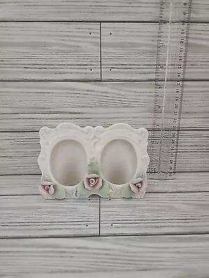 Porcelain Double Picture Frame Vintage Norcrest With Roses Made In Japan Pink • $11