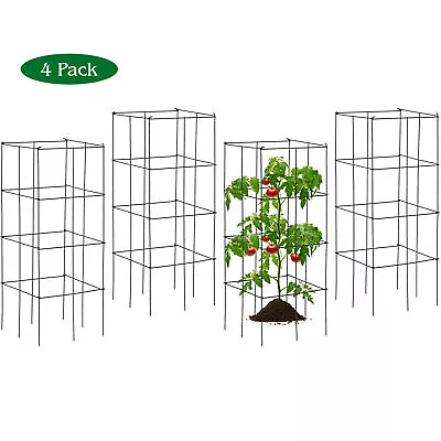 $64.49 • Buy 4 Pack Tomato Cages Garden Cages Stakes Plant Trellis 16  X 16  X 39 