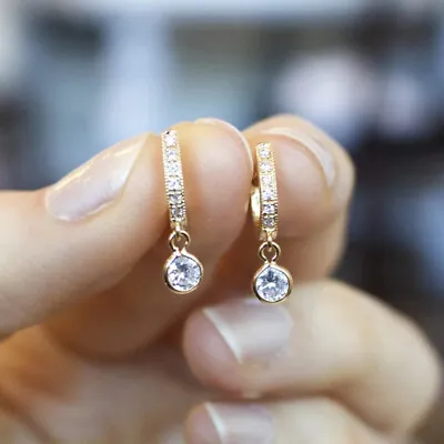 $3.89 • Buy Gorgeous Drop Earrings Women Yellow Gold Filled White Sapphire Wedding Jewelry