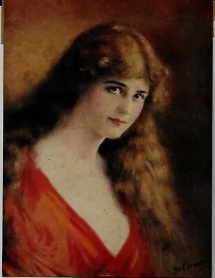 R. Atkinson Fox Deforest Signed Lady  Esmeralda  7.75 X6  Calendar Top 1920s • $59.99