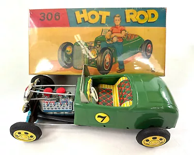 Vintage Bandai 1932 Ford Roadster #7 Flathead Race Car Tin Friction W/repo Box • $127.50