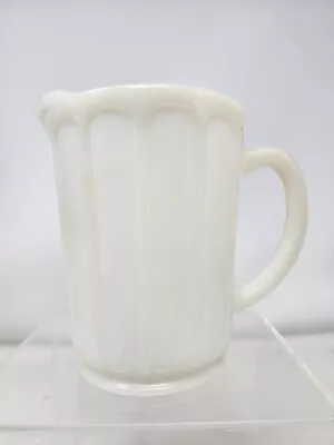 Vintage Hazel Atlas White Milk Glass 5  Paneled Pitcher Starburst Bottom USA • $16.95