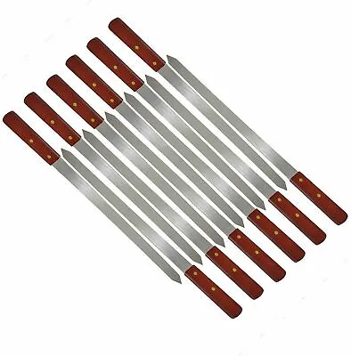 £2.48 • Buy Large Barbecue Skewers Flat Extra Wide Kebab Shish BBQ Heavy Duty Strong Grill