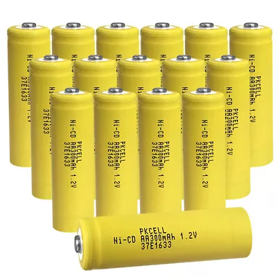 16 Pcs AA 300mAh Ni-Cd Ni-Cad 1.2V Rechargeable Battery RC Solar • $14.85