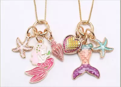 Multi Color Mermaid Tail Rainbow Necklace Girls Women Fashion Jewelry • $9.99