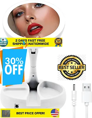 Lighted Makeup Mirror With Magnification 1X/10X Magnifying 21 Led Lights Travel • $19.30