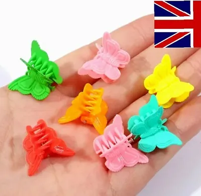 £2.95 • Buy 10 Butterfly Mini Hair Claw Clips Small Plastic Hair Clips Clamps Mix Colour UK