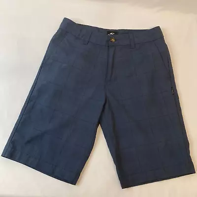 O'Neill Men's Shorts Casual Blue Plaid Flat Front Chinos Golf Skate Surf Size 28 • $10