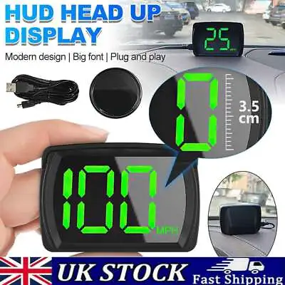 Car Digital GPS Speedo Speed KMH HUD Head Up Display Speedometer Universal UK • £9.72